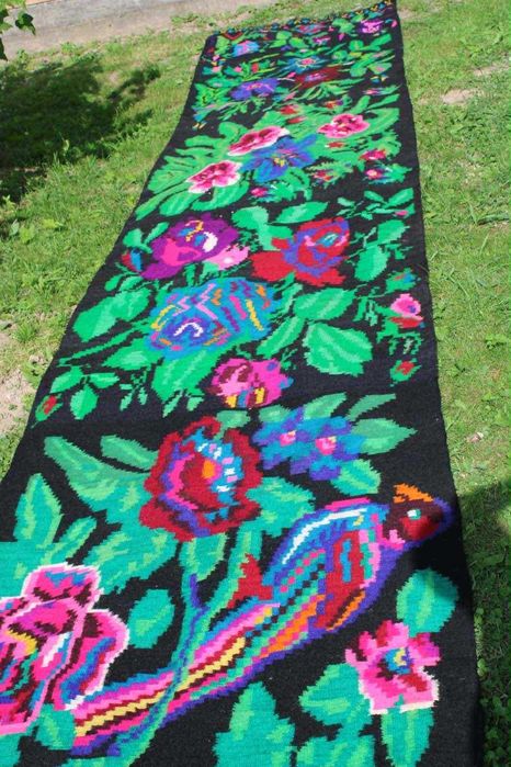 Старовинний вовняний килим ручна робота Буковина 9,5 метрів