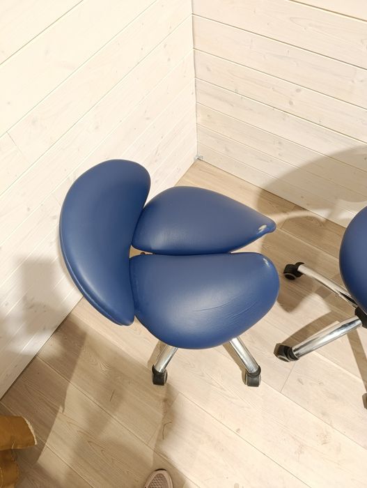 Krzesło,Taboret siodłowy z oparciem regulowany.