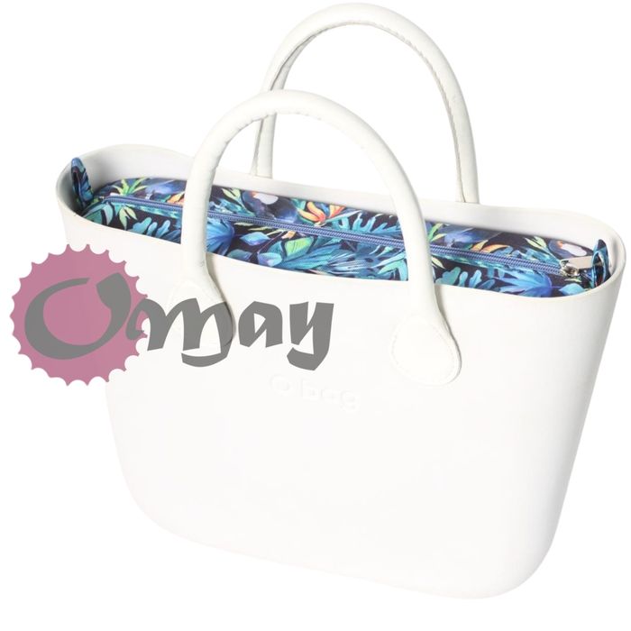 Granatowy organizer do OBAG MINI tukany lazur 2 kieszenie wkład OMAY