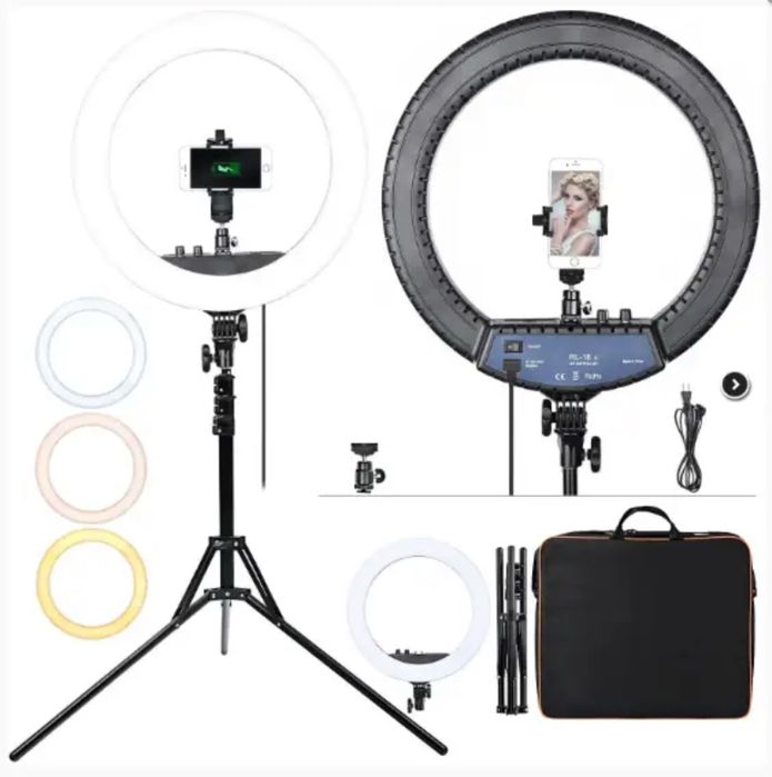Професійна кільцева лампа зі штативом Mircopro RL-18II