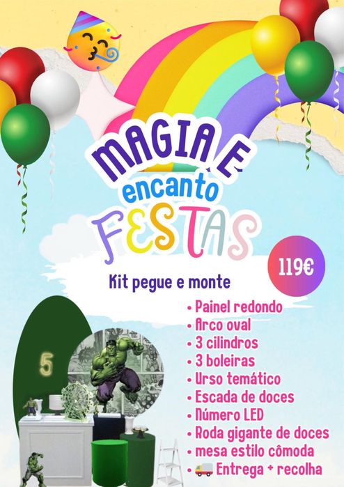 Pegue e monte e festas prontas decoradas