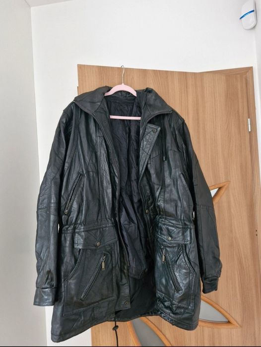 Skórzana kurtka z podszewką rozmiar XXL