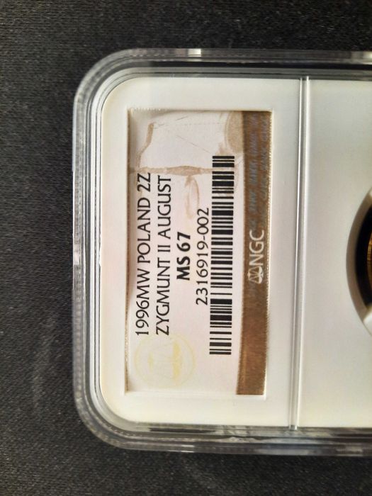 Moneta 2 zł 1996 Zygmunt II August grading od NGC MS 67 OKAZJA