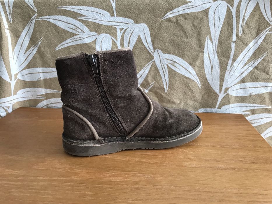 Brązowe czekoladowe botki zamszowe Zara 28