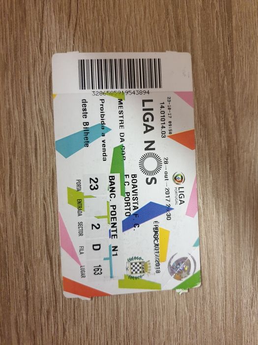 Bilhete Boavista - Porto 2017