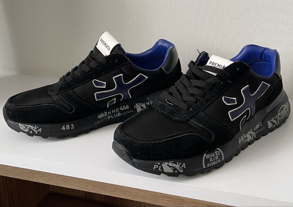 Чоловічі кросівки Premiata Mick Black Blue made in Italy