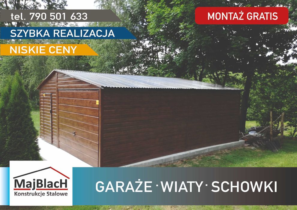 Drewnopodobny Blaszak - Blaszany Garaż  - Garaże Blaszane - Maj-Blach