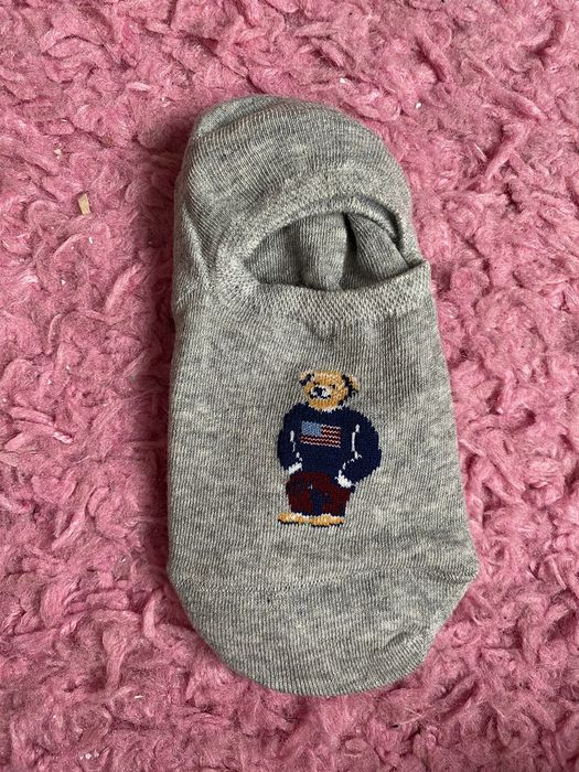 Skarpetki polo Ralph Lauren Bear miś nowe krótkie szare uniseks