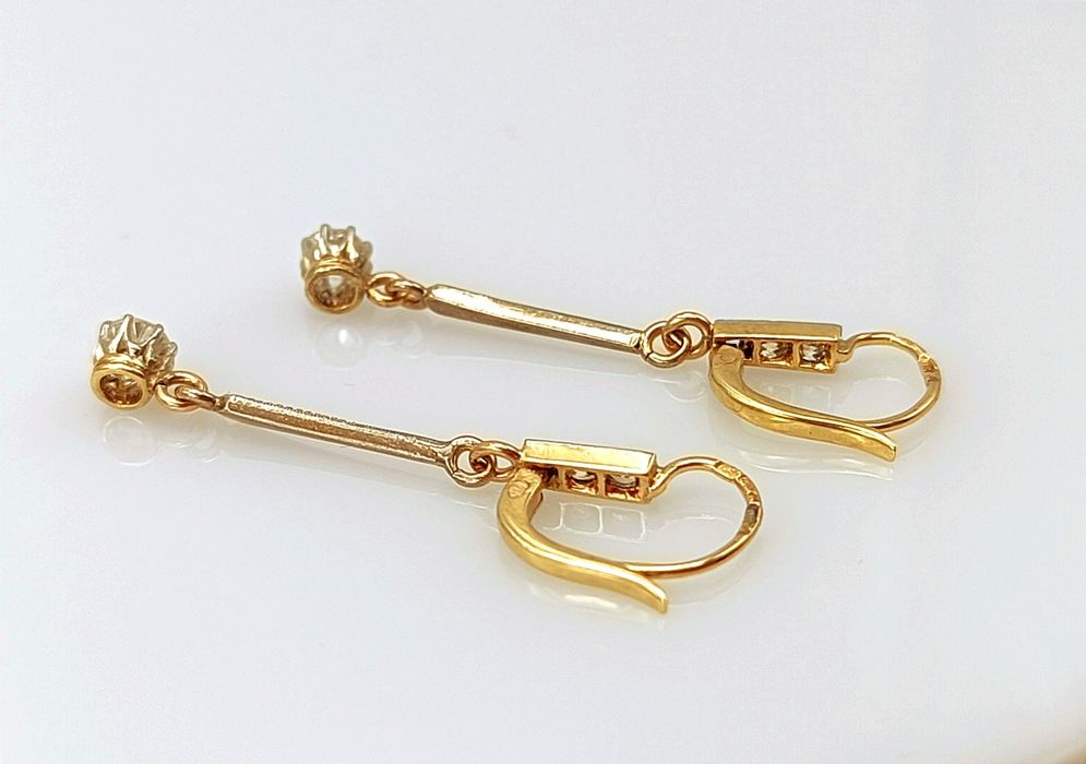 Старинные золотые серьги с бриллиантами