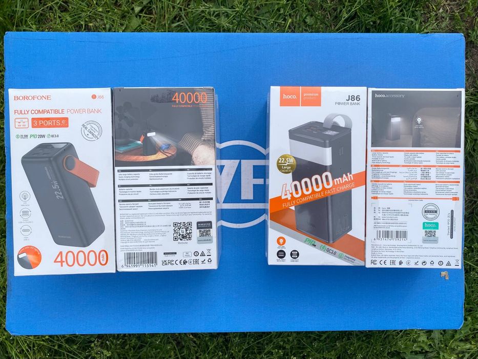 Є ОПТ.Повербанк(power bank) HOCO J86/BOROFONE J66 40000мАг зі швидкою зарядкою 22.5W для ЗСУ/при відключеннях світла.