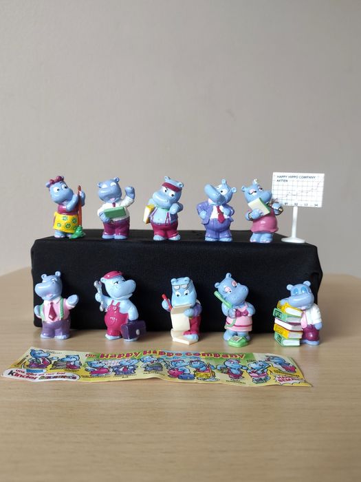 Vintage!1994 Zestaw figurek kolekcjonerskich Kinder Happy Hippo