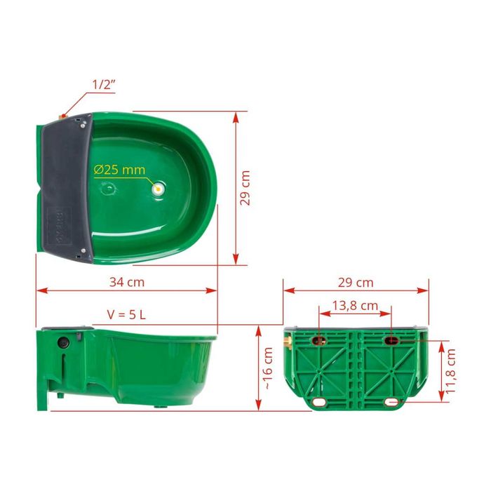 Poidło podgrzewane z zaworem pływakowym SH30