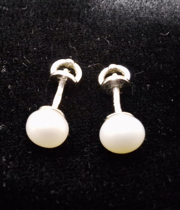 Срібні сережки з перлинами Столична ювелірна фабрика