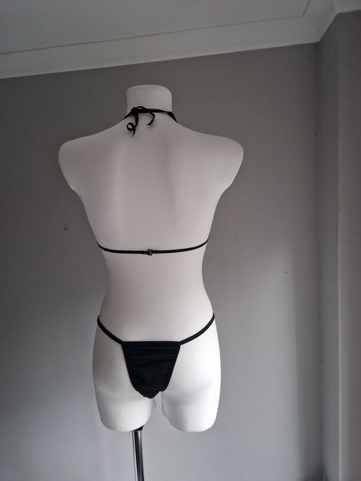 Seksowny komplet bielizny czarne kokardki