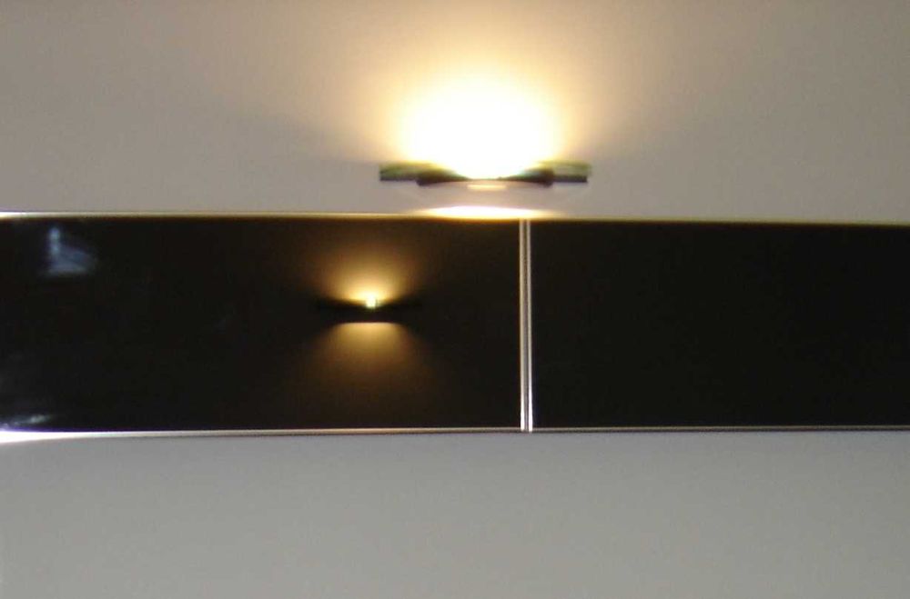 Apliques de parede em metal e vidro - 3 unidades