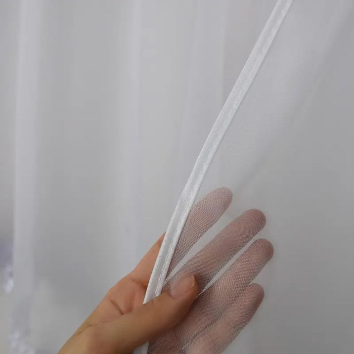 ‼️PROMOCJA ‼️Krótka firana na srebrnych przelotkach