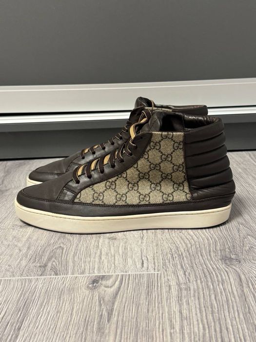 Високі кеди чоловічі gucci gg supreme high-top sneakers