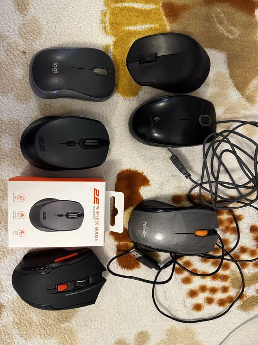 Мышки б/у проводные и безпроводные