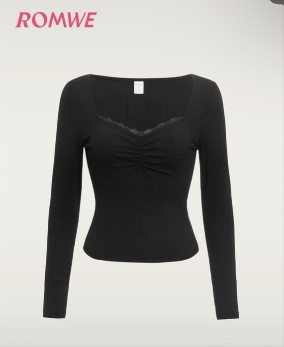 Blusa Preta de maga comprida