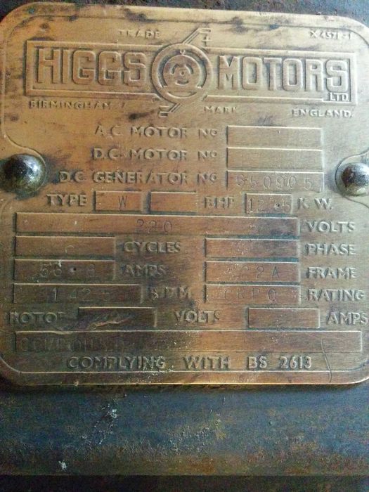 Gerador/Motor de 220 Volt CC / DC. Higgs Motors birmingham