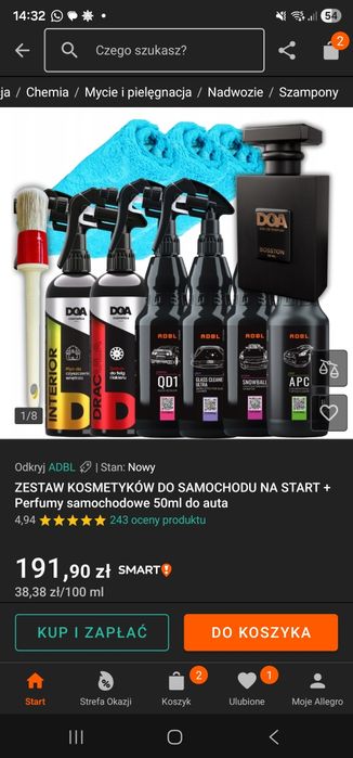 Zestaw kosmetyków do auta