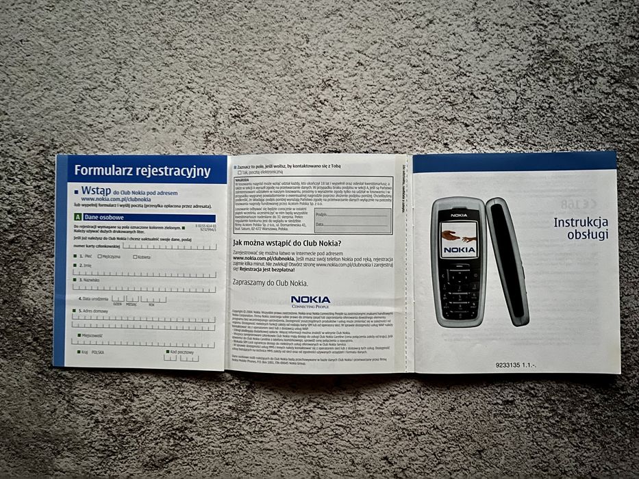 Kolekcjonerska instrukcja obsługi w jęz. polskim Nokia 2600