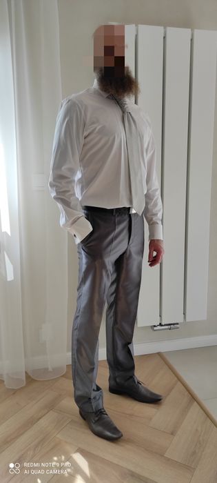 piękny elegancki męski garnitur ślubny, komunia, święta / na 188 cm