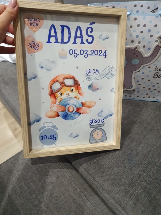 Metryczka Plakat narodziny dziecka A4