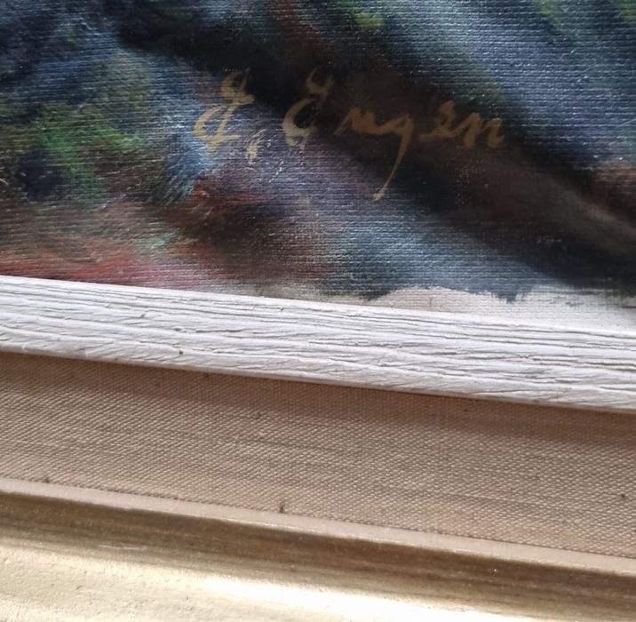 Piękny antyk duży stary obraz olejny pejzaż-okazja!