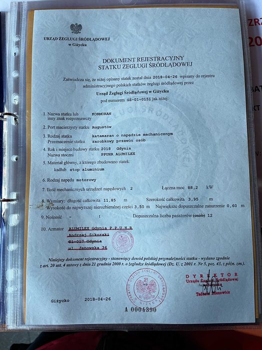 Katamaran silnikowy - Kormoran