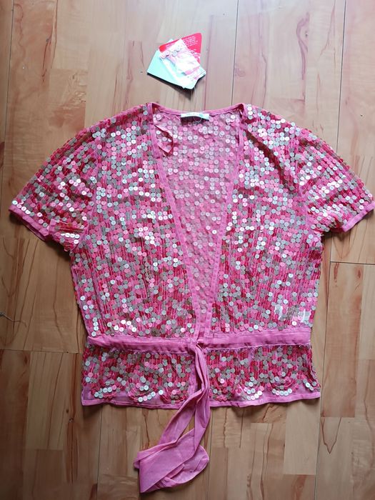 Indyjska nowa kamizelka Berkertex z cekinami  UK 14