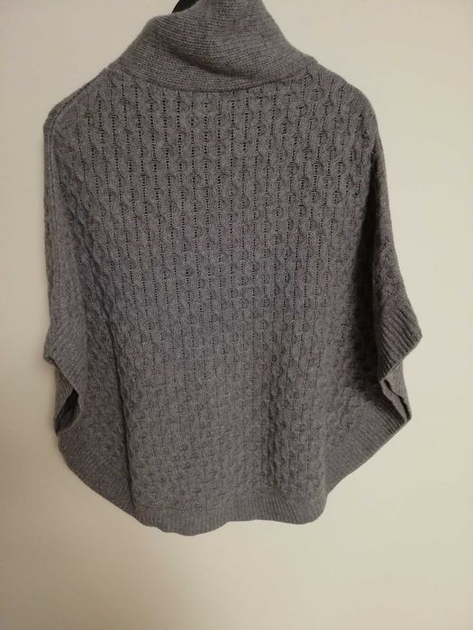 ponczo Massimo Dutti S 36 wełna angora kaszmir narzutka Massimo Dutti