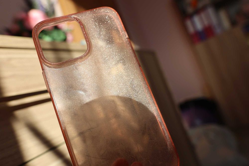 Etui iphone 13 pro max róż brokat
