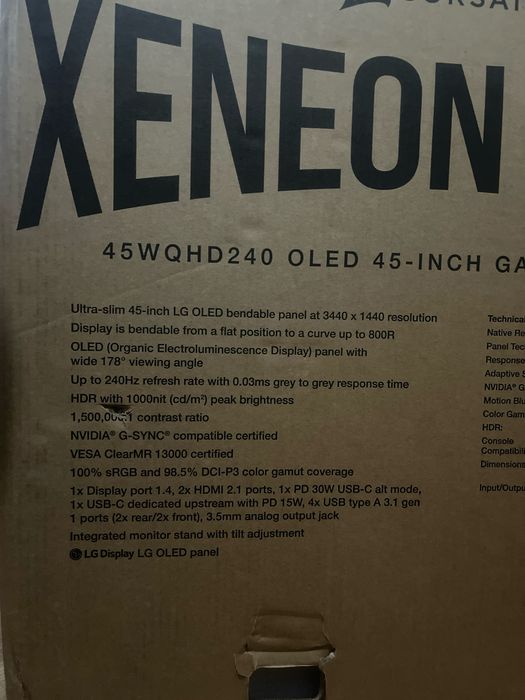 Televisao/Monitor Gamer Corsair Flex 45" 240hz