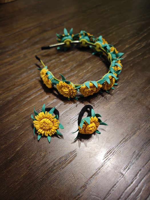 Обруч соняшники та дві резинки комплект