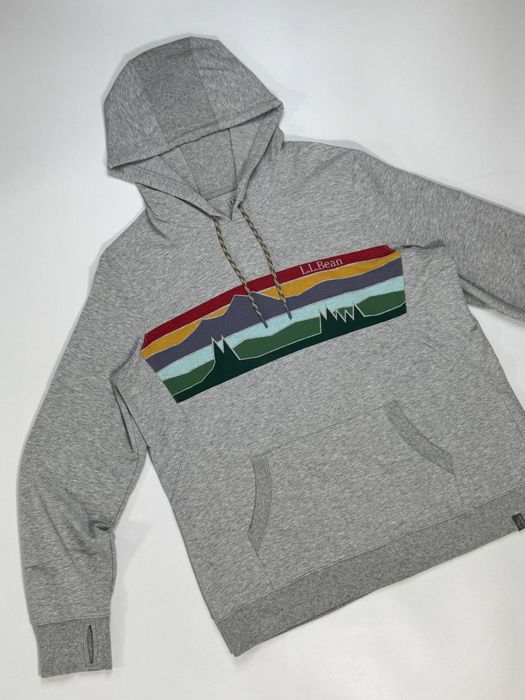 Худі L.L.Bean базове сіре з принтом гори
