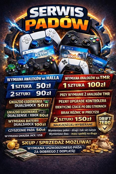 Gamepad serwis/naprawa ps4,ps5,xbox