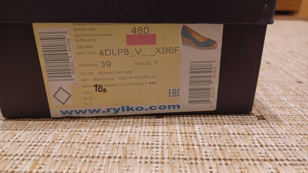 Półbuty RYŁKO-4DLP8V-XB6 - rozmiar 39