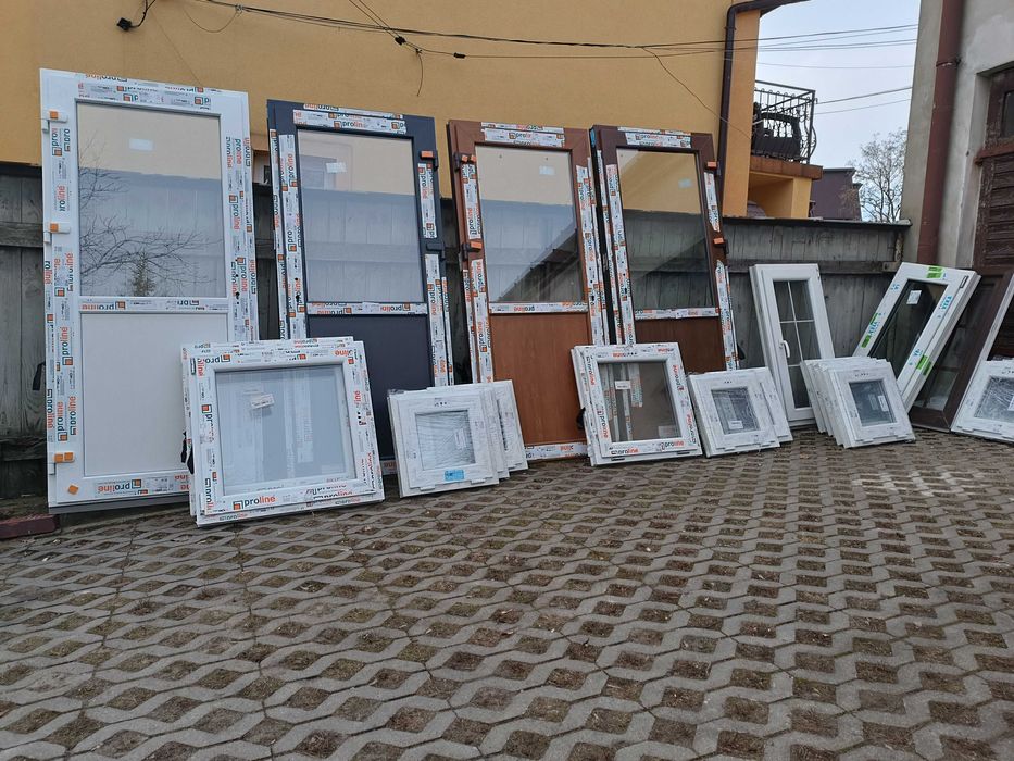 Drzwi PCV białe złoty dąb antracyt