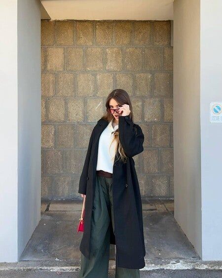 Довге пальто оверсайз Bershka з вовною