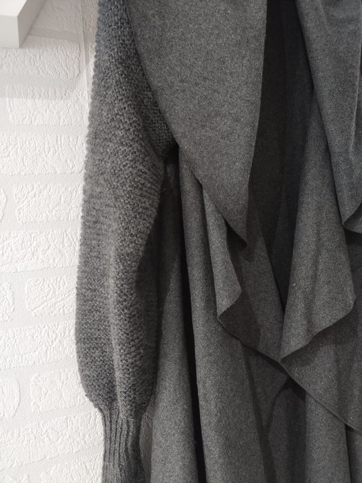 Świetna ciepła wełniana narzutka kardigan S M