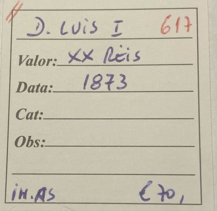 Moeda 617 - D LUIS I - XX Reis 1873
