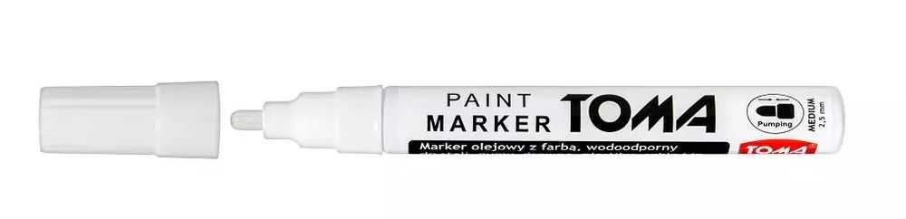 Marker olejowy biały TOMA. Toma. Nowy Produkt
