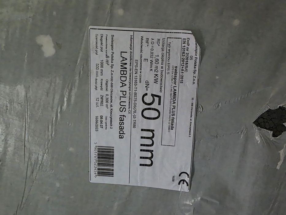 Styropian elewacyjny grafitowy EPS 50 mm Swisspor Lambda Plus Fasada