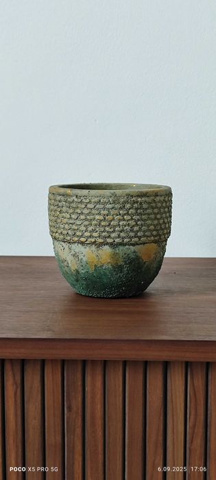 Donica ceramika naturalna solidna stylowa 11, 5 cm x 13,5 cm