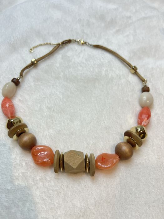 Naszyjnik drewno korale boho etno hippie elegancki classy 25
