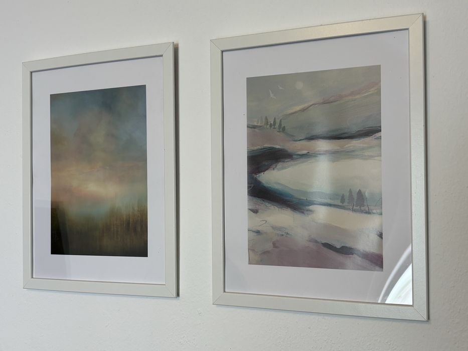 Conjunto de 2 quadros decorativos c/ moldura