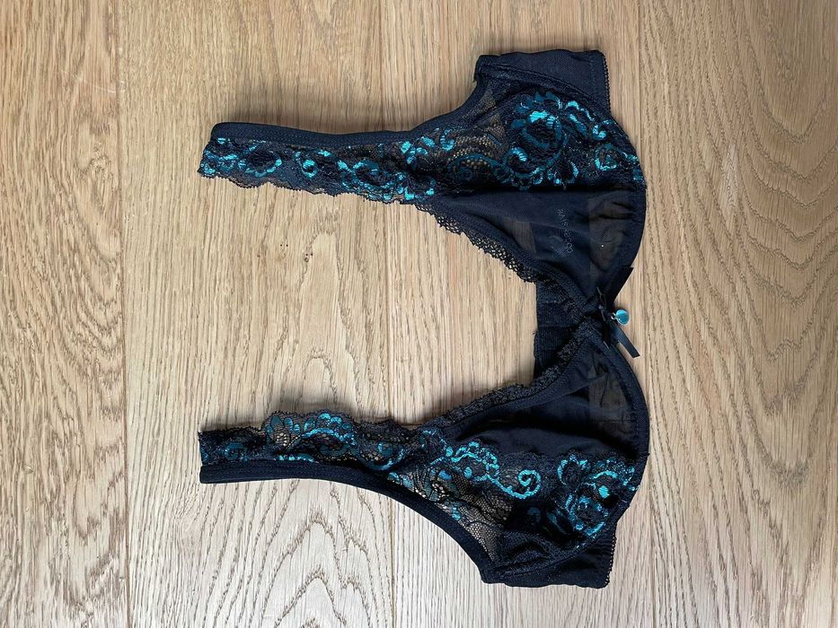 Biustonosz Obsessive (czarno-turkusowy, M)