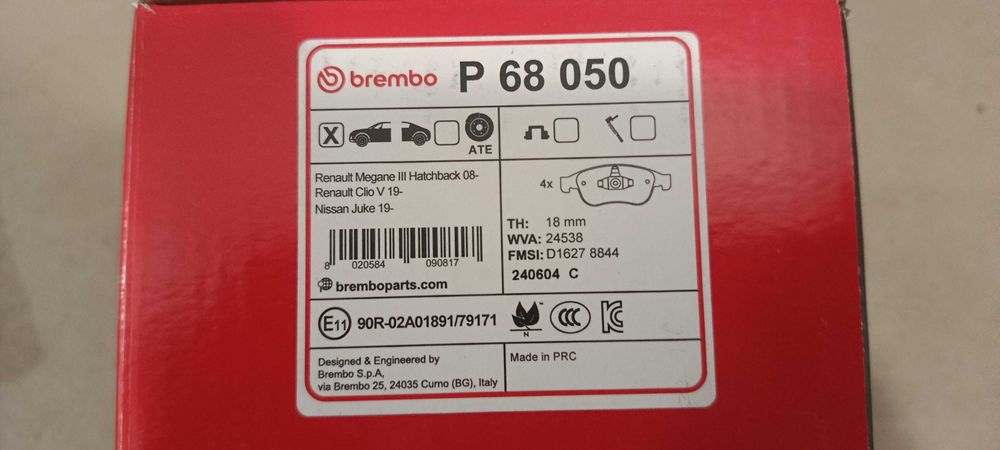 Pastilhas de travão Brembo p/ Renault, Dacia, Nissan e Mitsubishi