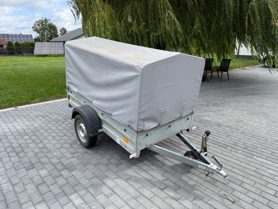 Przyczepka Samochodowa Tema Unitrailer Szer. 1m Dł. 2m Stelaż Plandeka DMC 750Kg